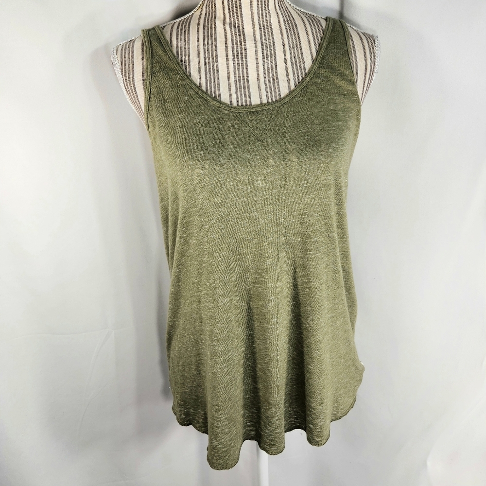 American Eagle Olive Burnout Tank Top Size Medium